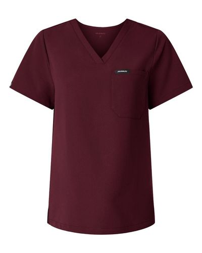 Jaanuu Women's Rhena Essential 1-Pocket Scrub V-Neck Top image thumbnail