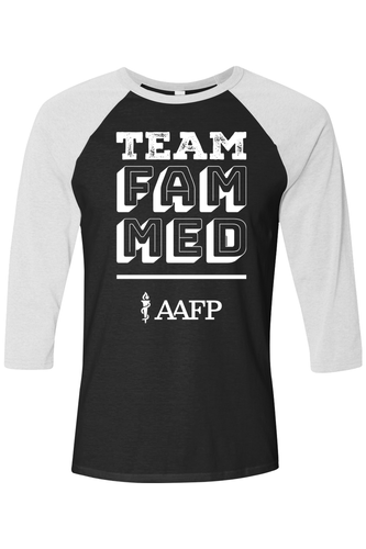 Unisex Three-Quarter Sleeve Baseball Tee - Team Fam Med Logo image thumbnail