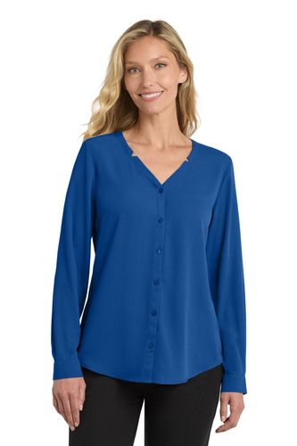 Port Authority Women's Long Sleeve Button-Front Blouse image thumbnail
