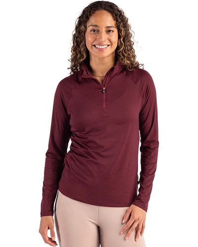 Cutter & Buck Coastline Recycled Double Peached Womens Quarter Zip Pullover LCK00210.444 image thumbnail