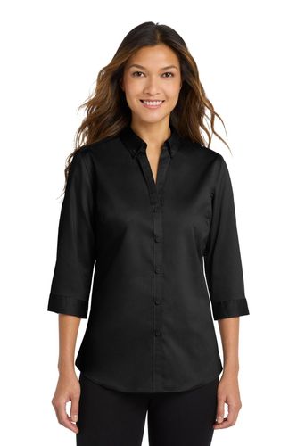 Port Authority Women's 3/4-Sleeve SuperPro Twill Shirt image thumbnail
