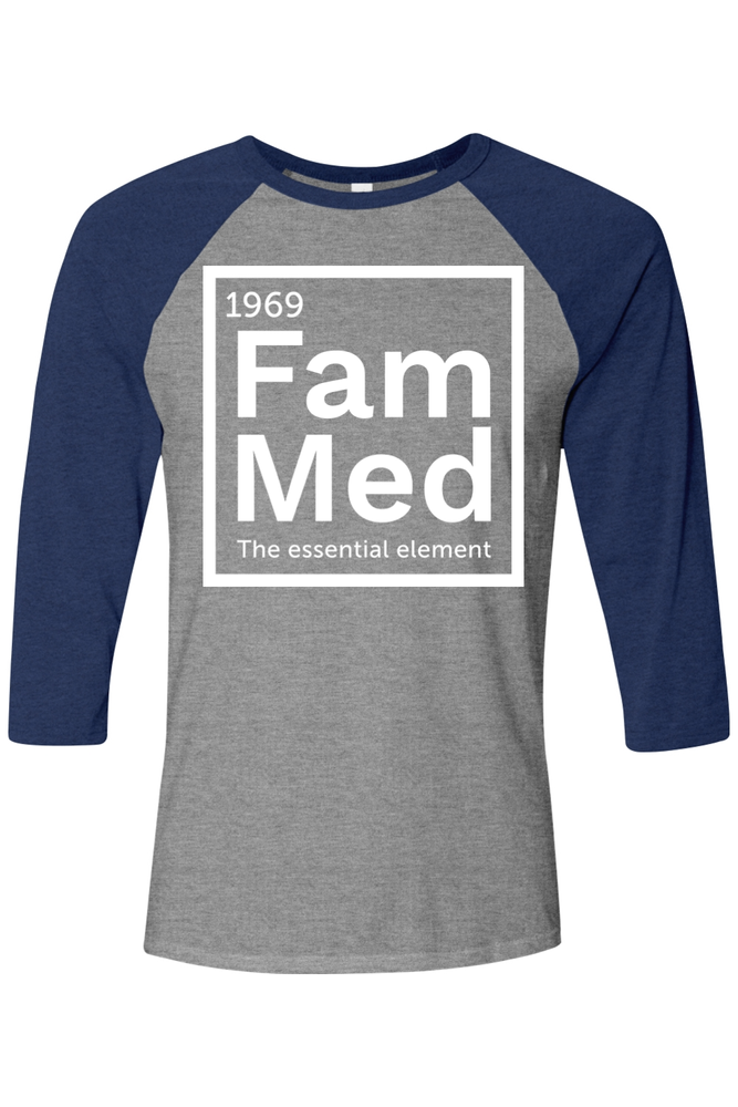 Unisex Three-Quarter Sleeve Baseball Tee - 1696 Fam Med Logo - DTG primary image