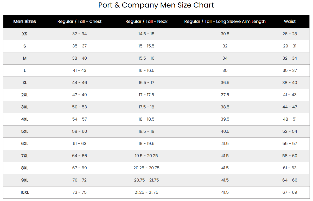 size charts