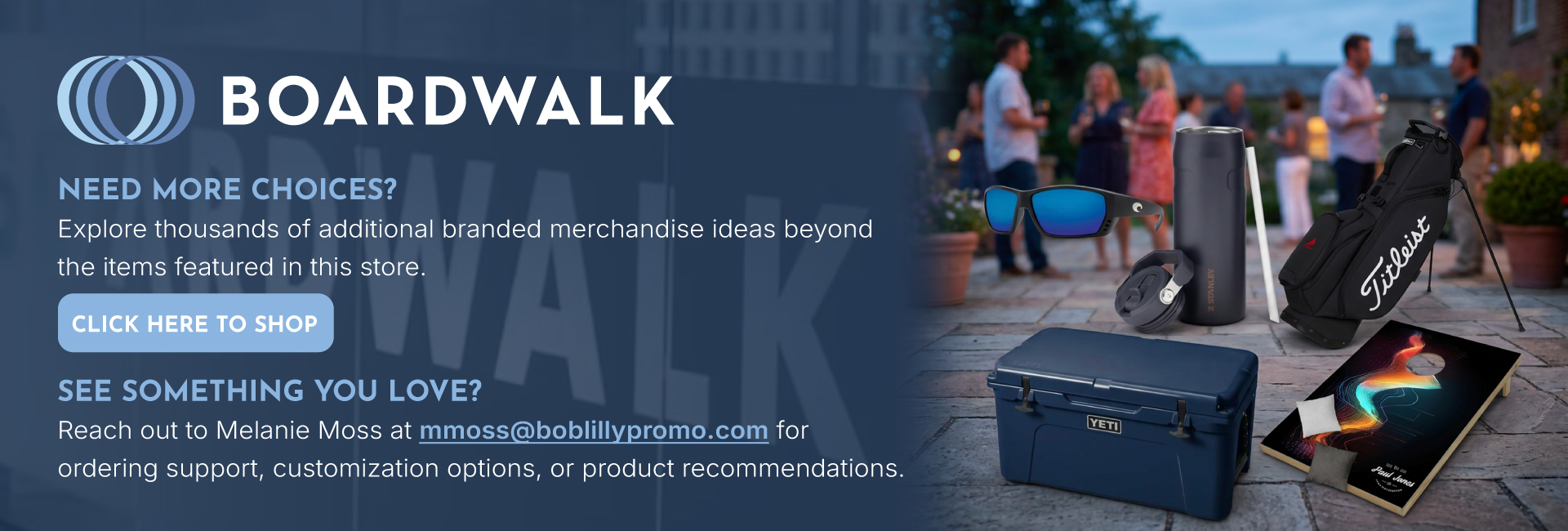 Boardwalk branded merchandise showcase