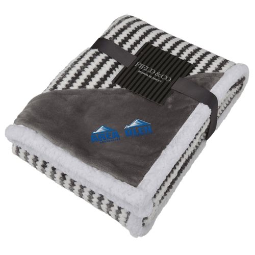 Field & Co. Chevron Striped Sherpa Blanket image thumbnail