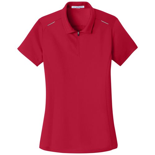 Port Authority Ladies Pinpoint Mesh Zip Polo image thumbnail