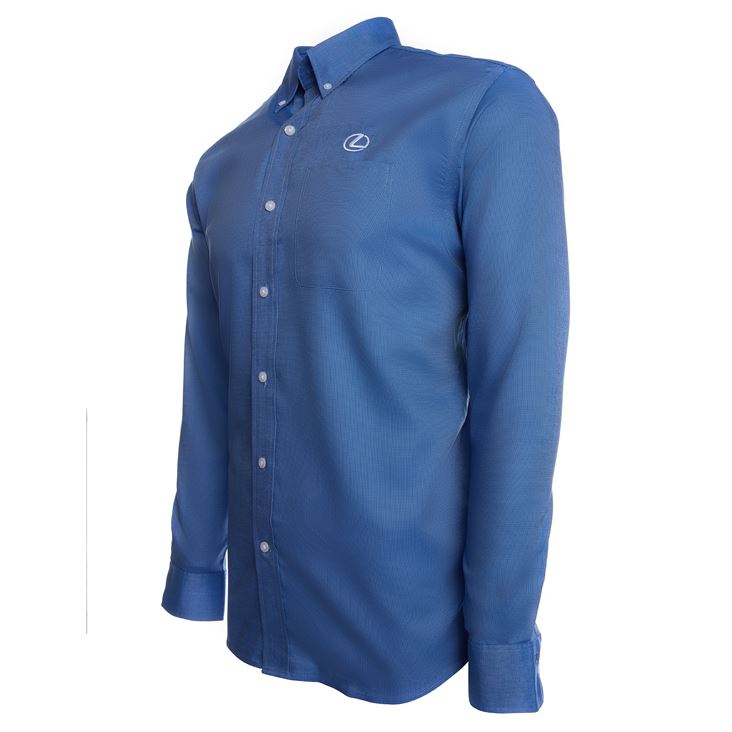 Cutter & Buck Men's Dress Shirt-Blue | The Lexus Collection