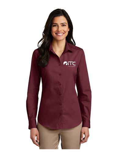 Port Authority Ladies Long Sleeve Carefree Poplin Shirt. LW100 image thumbnail
