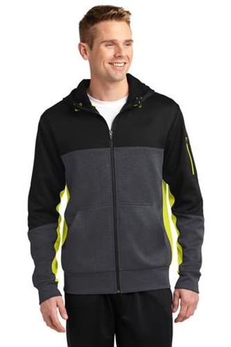 Sport-Tek® Tech Fleece Colorblock Full-Zip Hooded Jacket. ST245 image thumbnail