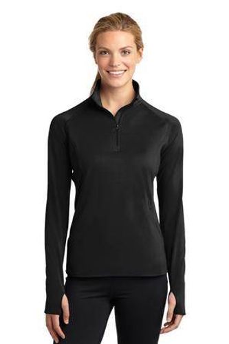 Sport-Tek Ladies Sport-Wick Stretch 1/2-Zip Pullover. LST850 (1) image thumbnail