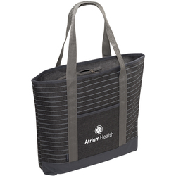 Image of Striped Canvas Tote Bag