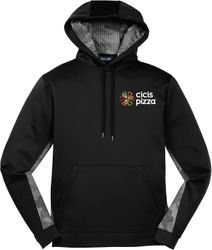 Image of Sport Fleece Colorblock Hooded Pullover - Black/Smoke Gray