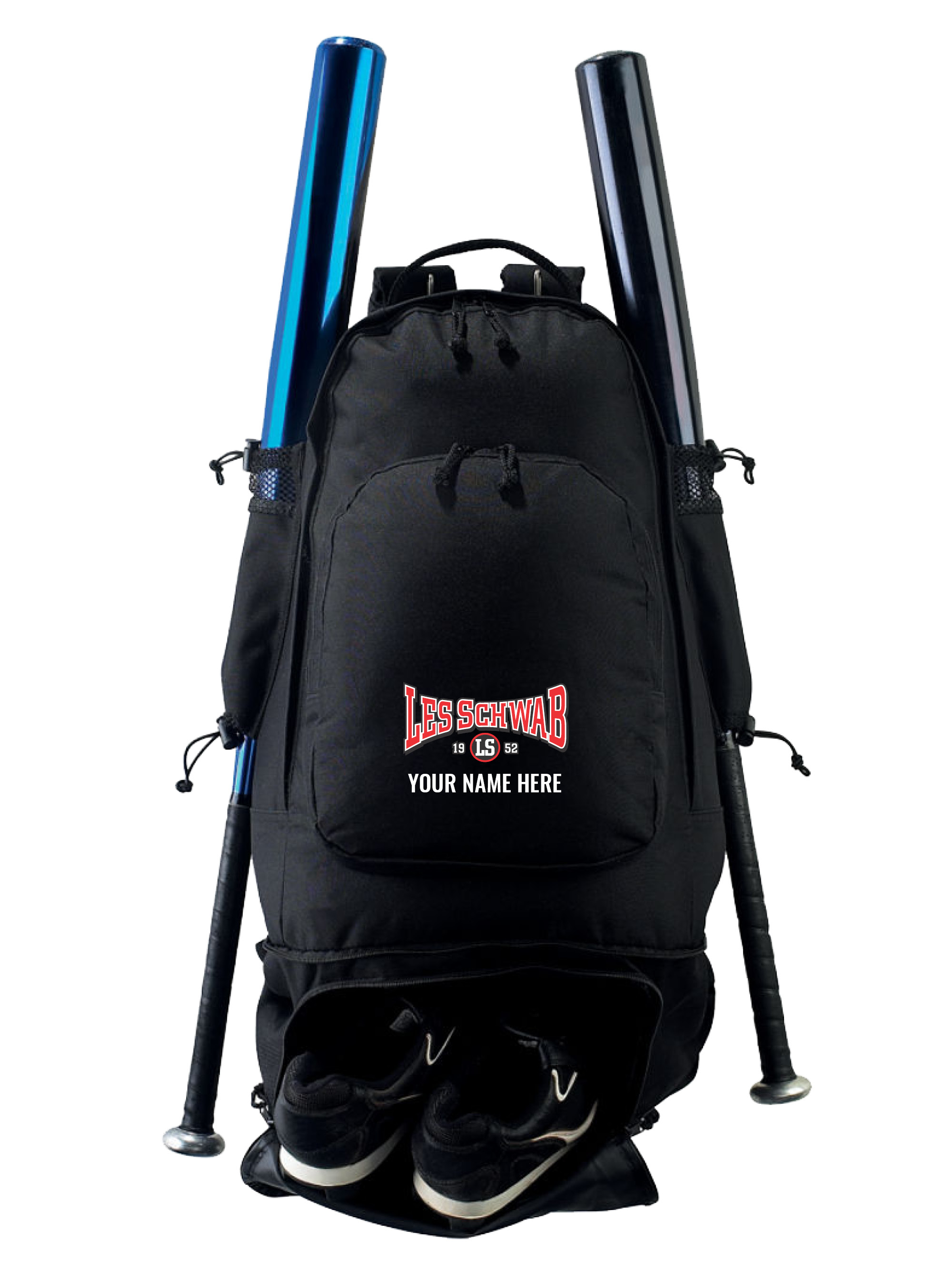 .Expandable Bat Backpack [GFLSCRLC] Les Schwab Apparel