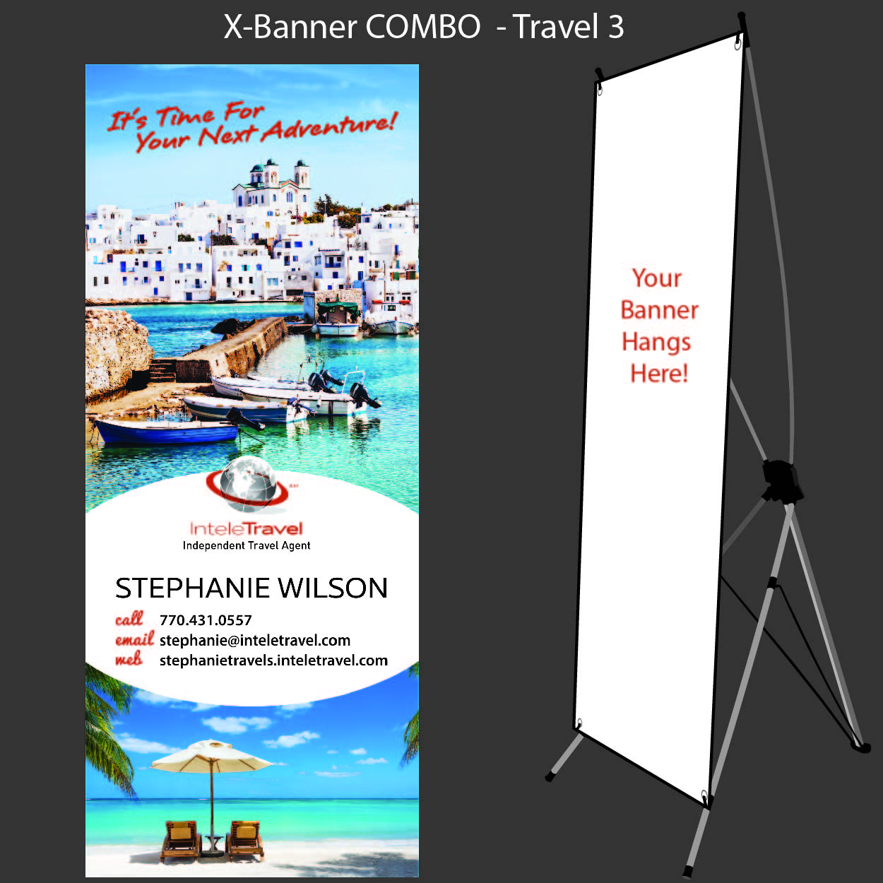 XBanner Stand COMBO_2'x5'_Travel 3_Starting At 1 Piece shopInteleTravel