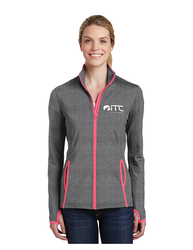 Image of Sport-Tek Ladies Sport-Wick Stretch Contrast Full-Zip Jacket. LST853