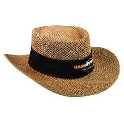 Image of Gambler Straw Hat with 2" Removable Chino Twill Hat Band