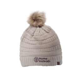 Image of Beanie with Faux Fur Pom	