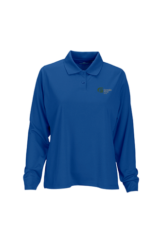 Women's Vansport Omega Long Sleeve Solid Mesh Tech Polo image thumbnail