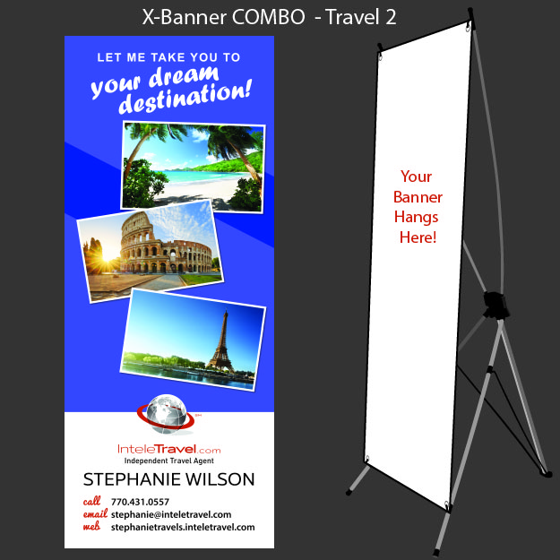 XBanner Stand COMBO_2'x5'_Travel 2_Starting At 1 Piece shopInteleTravel