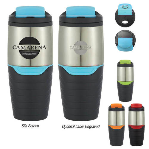 16 Oz. Stainless Steel Tumbler With Flip Lock Lid image thumbnail