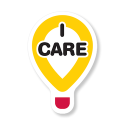 Image of DECAL / I CARE BALLOON SHAPE