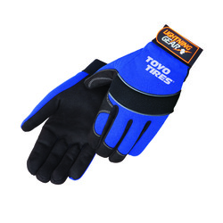 Image of Simulated Leather Mechanic Gloves - Blue