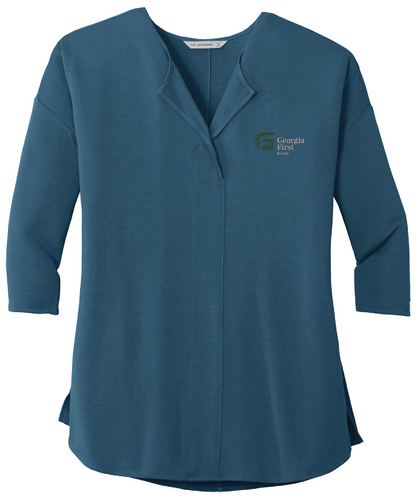 Port Authority® Ladies Concept 3/4-Sleeve Soft Split Neck Top image thumbnail