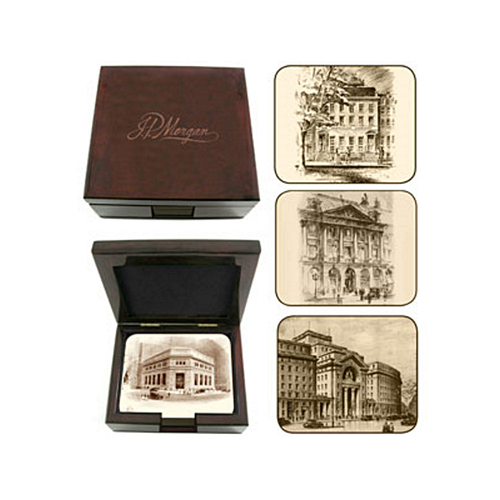J.P. Morgan Historic Collection Wooden Box & Coasters image thumbnail