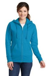 Image of Port & Company Ladies Core Fleece Full-Zip Hooded Sweatshirt. LPC78ZH