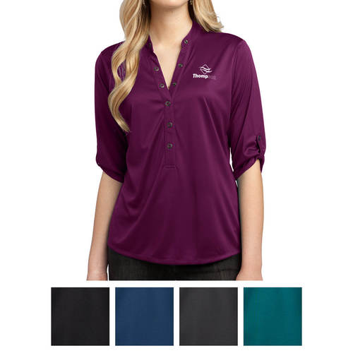 OGIO® Ladies' Crush Henley image thumbnail OGIO® Ladies' Crush Henley image thumbnail