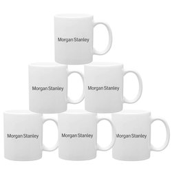 Image of Mugs with Morgan Stanley Logo - White (Set of 36)