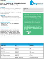 Image of KF-100 Canadian Commercial Building Insulation Data Sheet - pack of 25