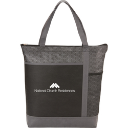 Image of Chrome Non-Woven Zipper Convention Tote