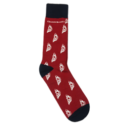 Image of Dress Sock - Red w Navy Toe