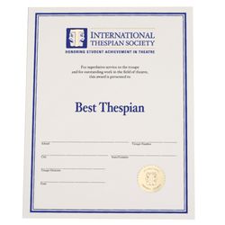 Image of Best Thespian Certificate 