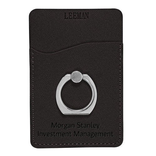 Card Holder with Phone Stand - Black (MSIM Logo) image thumbnail