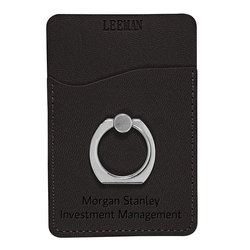 Image of Card Holder with Phone Stand - Black (MSIM Logo)