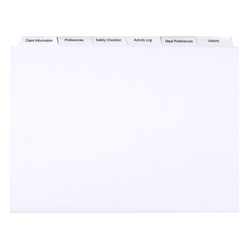 Image of Client Journal Tabs - 1 Set of 5 tabs - Black Imprint