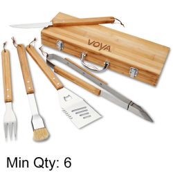 Image of 5-Piece Bamboo BBQ Set