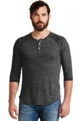 Image of Alternative® Eco-Jersey 3/4-Sleeve Raglan Henley. AA1989