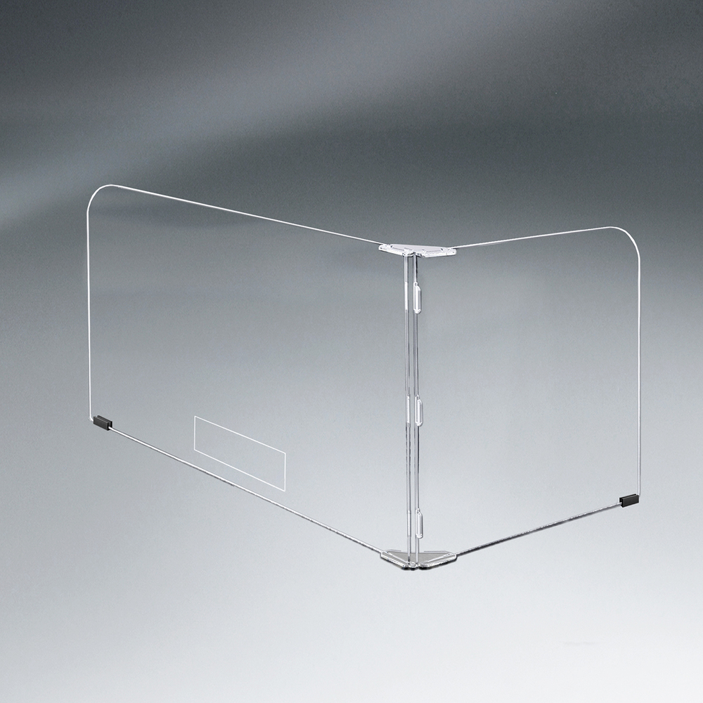 ZS2058 1/4" clear 2 Panel Interlock Desk Partition