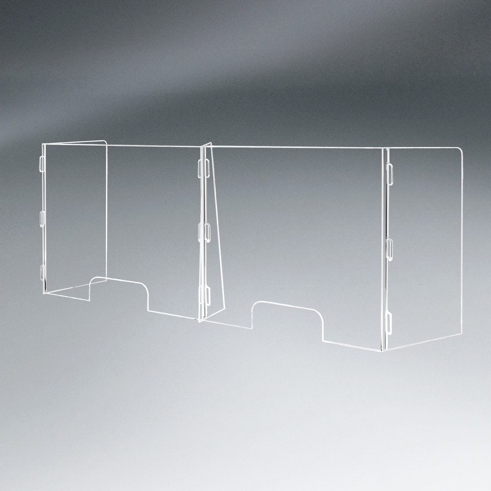 ZS2070P2 1/4" CLEAR ACRYLIC COUNTER PARTITION with Two Openings