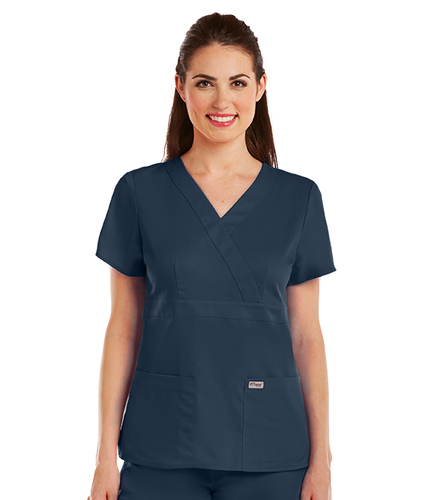 Grey's Anatomy 3 Pocket Mock Wrap Top image thumbnail