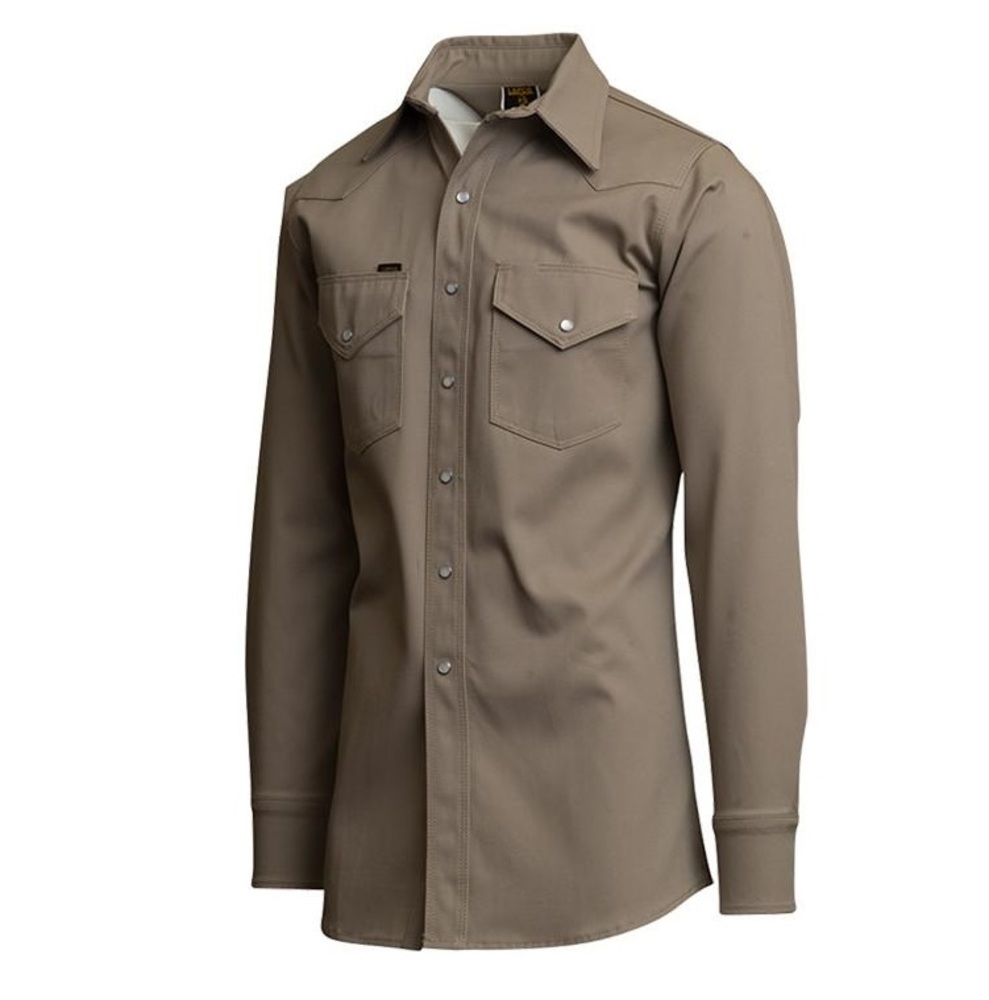 Lapco LS Heavy Duty Khaki Welding Shirt | Gulotta's Western Wear