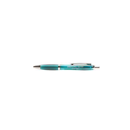 Transparent Peacock Blue & Black Curvaceous Pens image thumbnail
