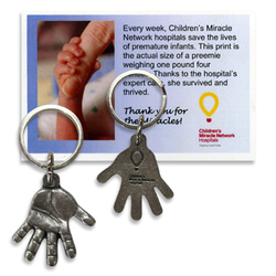 Image of KEY TAG / PEWTER HAND