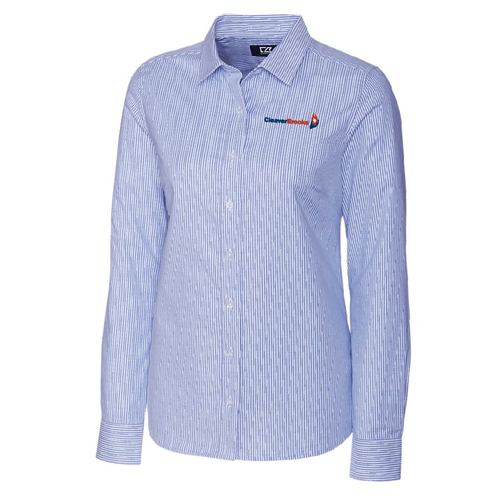 C&B Ladies L/S Stretch Oxford Stripe image thumbnail