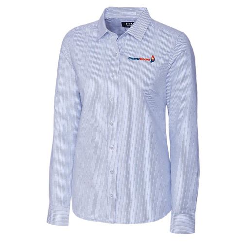 C&B Ladies L/S Stretch Oxford Stripe image thumbnail