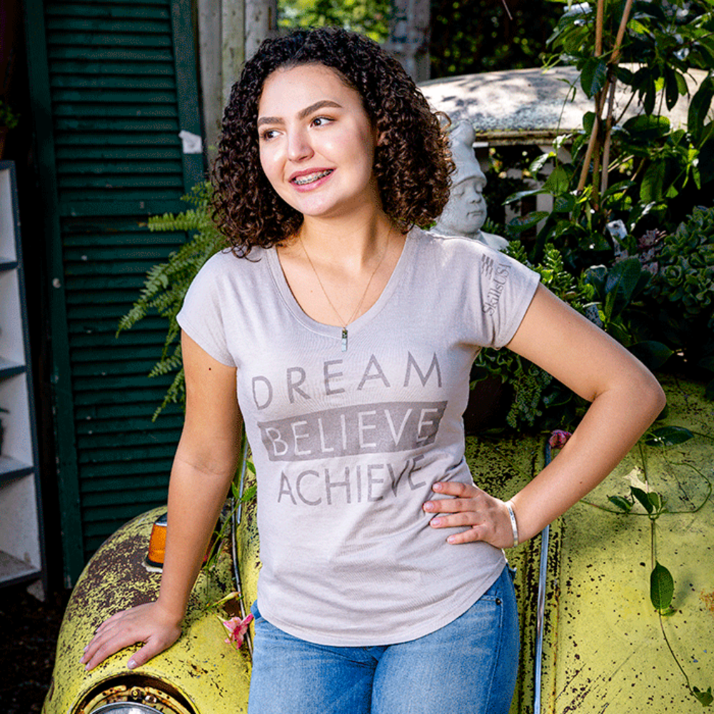 Dream Believe Achieve V-Neck Tee primary image
