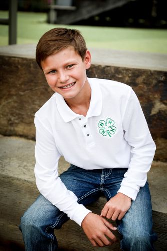 Youth 4-H Classic White Long Sleeve Polo • XS-XL image thumbnail